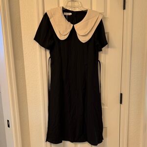 Black Dress with Cream Collar Wednesday Addams